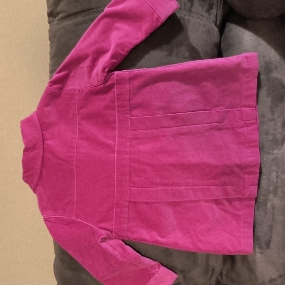 𝅺george Pink Little Girl Velour Coat For 24 monts - Picture 6 of 13